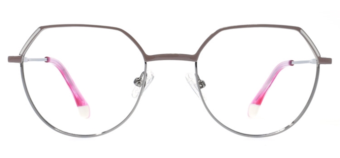 Picture of iLookGlasses OTTO MINA ROSE MAUVE - METAL,OVAL,ROUND,FULL-RIM,fashion,light weight,office,everyday - prescription eyeglasses online Canada