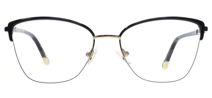 Picture of iLookGlasses OTTO VIXEN BLACK - METAL,OVAL,SEMI-RIM,fashion,light weight,office,everyday - prescription eyeglasses online Canada