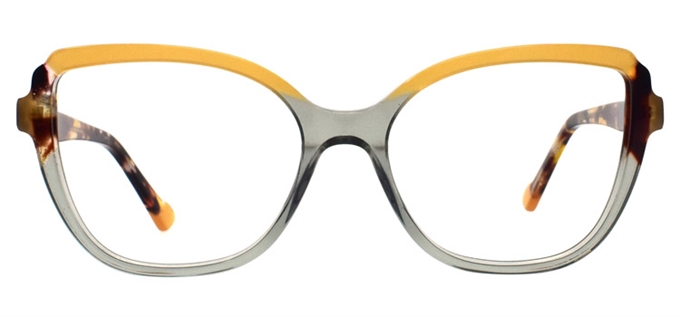 Picture of iLookGlasses DNA 2218 TUMERIC / SAGE - PLASTIC,RECTANGLE,OVAL,FULL-RIM,fashion,office,everyday,CAT-EYE - prescription eyeglasses online Canada