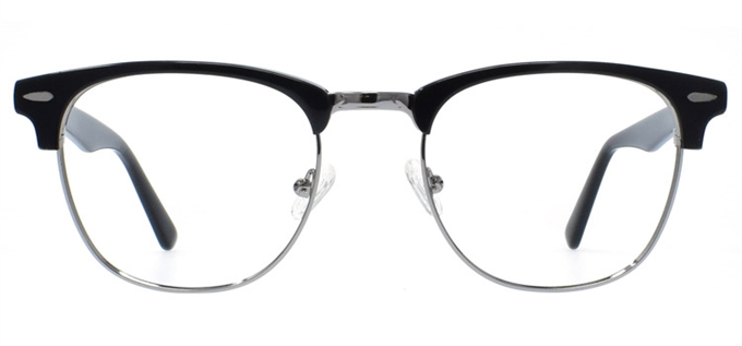 Picture of iLookGlasses OTTO JAGGER BLACK / SILVER - RECTANGLE,METAL,OVAL,FULL-RIM,fashion,office,retro,everyday - prescription eyeglasses online Canada