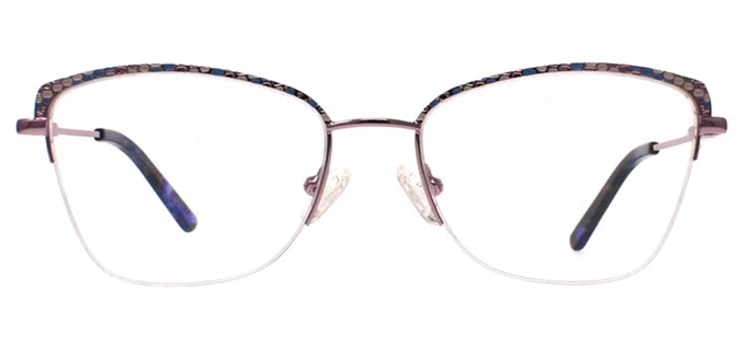 Picture of iLookGlasses OTTO MEZA PINK LAVENDER - RECTANGLE,METAL,OVAL,SEMI-RIM,fashion,office,everyday - prescription eyeglasses online Canada