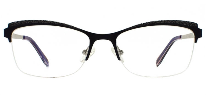 Picture of iLookGlasses OTTO JAYNE BLACK - RECTANGLE,METAL,OVAL,SEMI-RIM,fashion,office,everyday - prescription eyeglasses online Canada