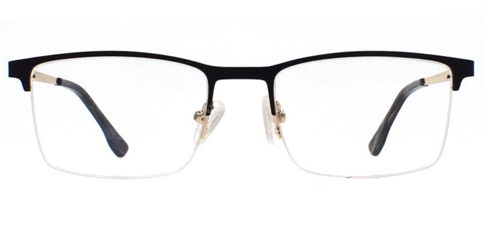 Picture of iLookGlasses MOMENTUM 7141 BLACK  - RECTANGLE,METAL,SEMI-RIM,fashion,office,everyday - prescription eyeglasses online Canada