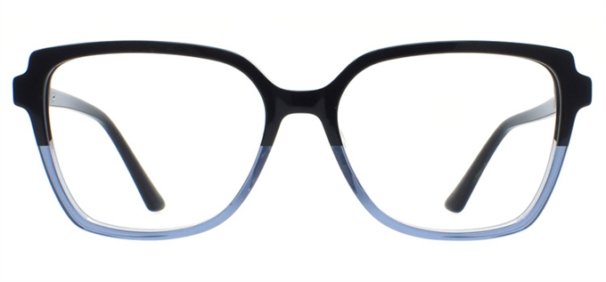 Picture of iLookGlasses DNA 2364 BLACK / SKY BLUE - PLASTIC,RECTANGLE,FULL-RIM,fashion,office,everyday - prescription eyeglasses online Canada