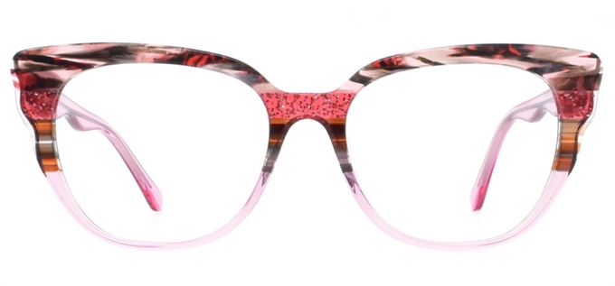 Picture of iLookGlasses DNA 2030 STRAWBERRY / CHOCOLATE - PLASTIC,OVAL,FULL-RIM,fashion,office,everyday,CAT-EYE - prescription eyeglasses online Canada