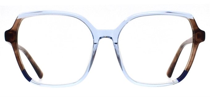 Picture of iLookGlasses DNA 2095 AQUA / LATTE - PLASTIC,RECTANGLE,OVAL,FULL-RIM,fashion,office,retro,everyday - prescription eyeglasses online Canada