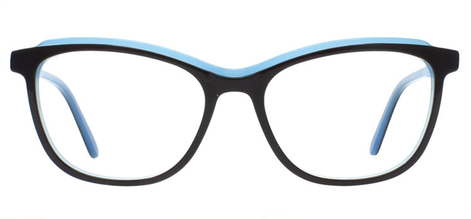 Picture of iLookGlasses DNA 2495 ESPRESSO / SKY BLUE - PLASTIC,OVAL,FULL-RIM,fashion,office,everyday - prescription eyeglasses online Canada