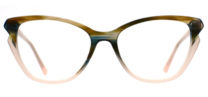 Picture of iLookGlasses DNA 2535 OLIVE / BLUSH - PLASTIC,OVAL,FULL-RIM,fashion,office,everyday,CAT-EYE - prescription eyeglasses online Canada