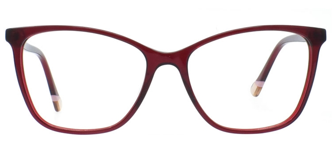 Picture of iLookGlasses DNA 2529 BURGUNDY - PLASTIC,RECTANGLE,FULL-RIM,fashion,office,retro,everyday,CAT-EYE - prescription eyeglasses online Canada