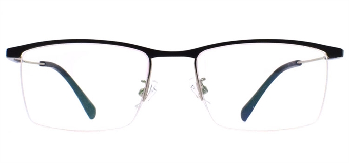 Picture of iLookGlasses MOMENTUM 7332 BLACK - RECTANGLE,METAL,SEMI-RIM,fashion,office,everyday - prescription eyeglasses online Canada